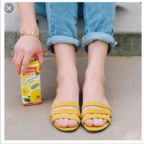 Madewell Shoes - Madewell Leila Strap Sandals in Curry Yellow Suede